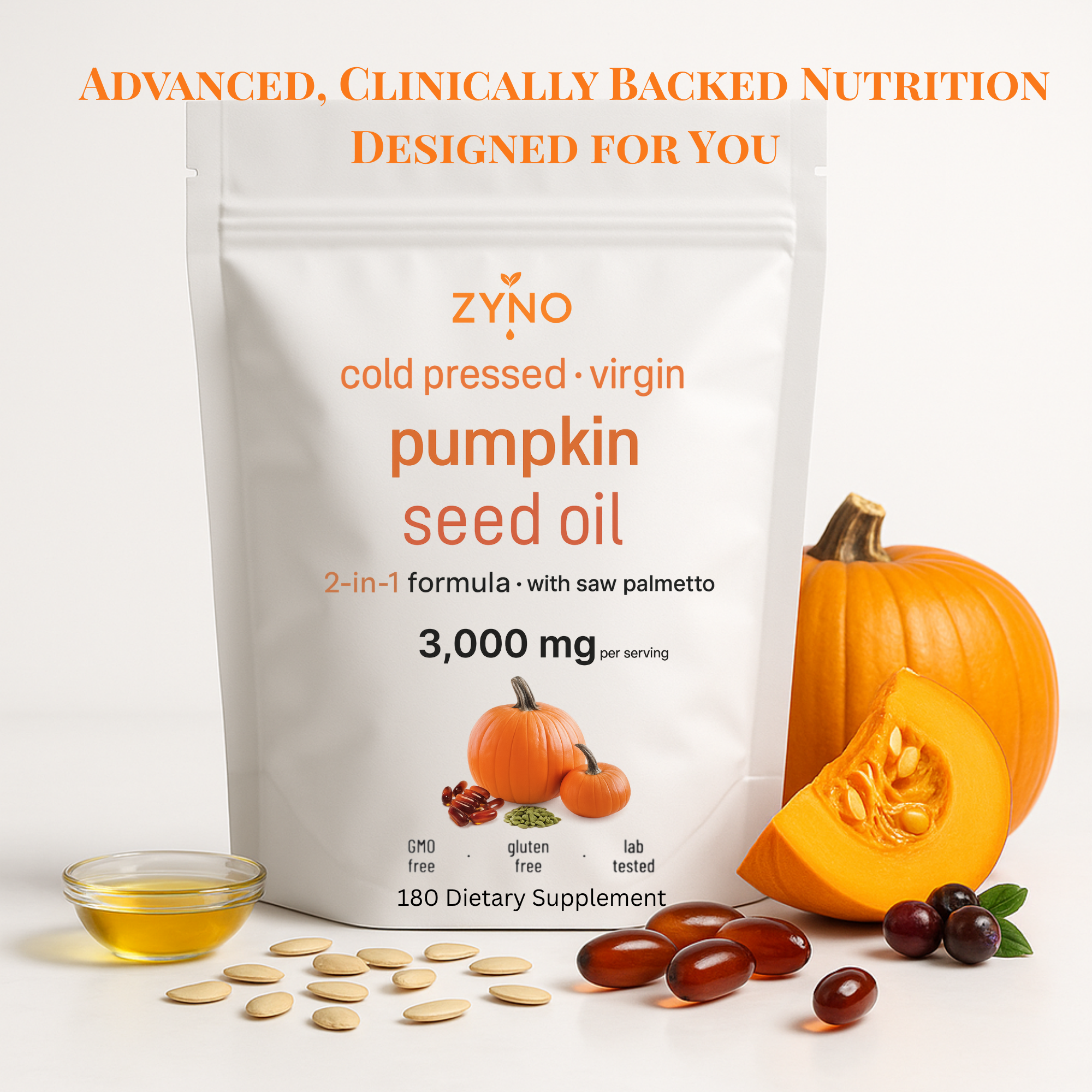 Zyno Pumpkin Seed Oil With Saw Palmetto Softgels